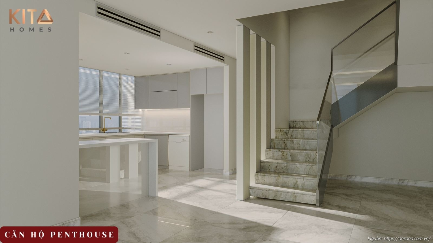 Nhà mẫu căn hộ Penthouse Sky Villa dự án Ansana By Kita Võ Văn Kiệt Bình Tân