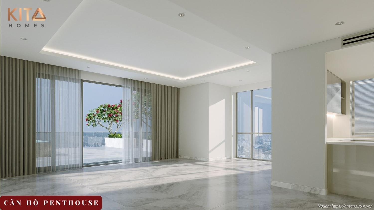 Nhà mẫu căn hộ Penthouse Sky Villa dự án Ansana By Kita Võ Văn Kiệt Bình Tân