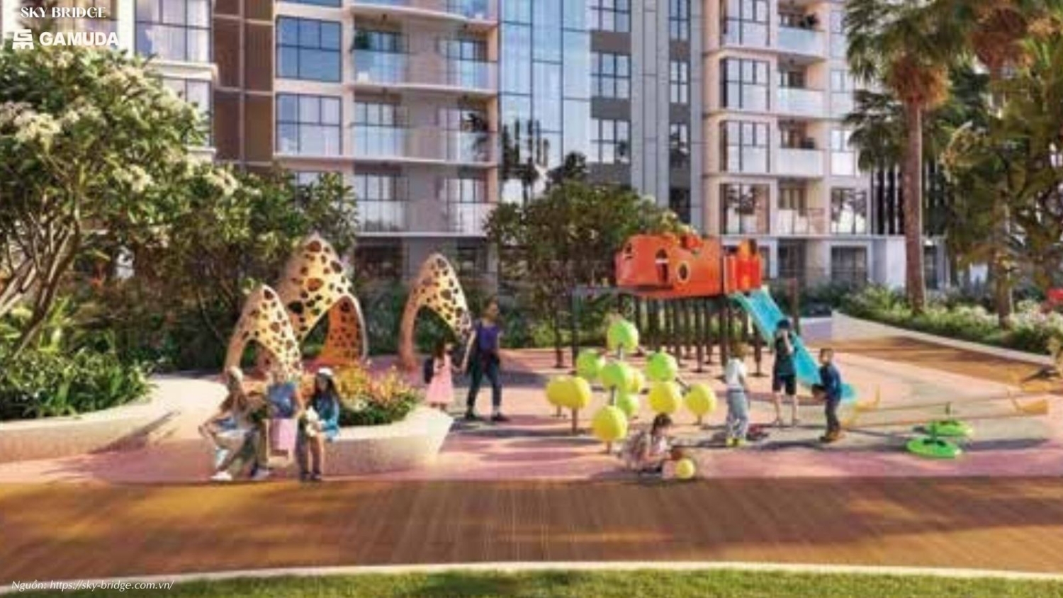 Khu vui chơi trẻ em dự án chung cư SkyBridge By Gamuda Land