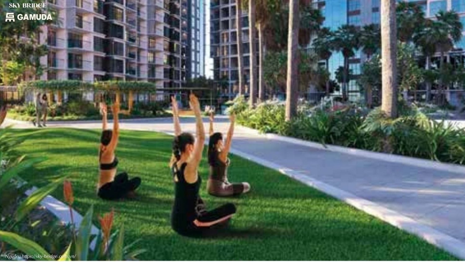 Khu tập yoga ngoài trời dự án căn hộ SkyBridge