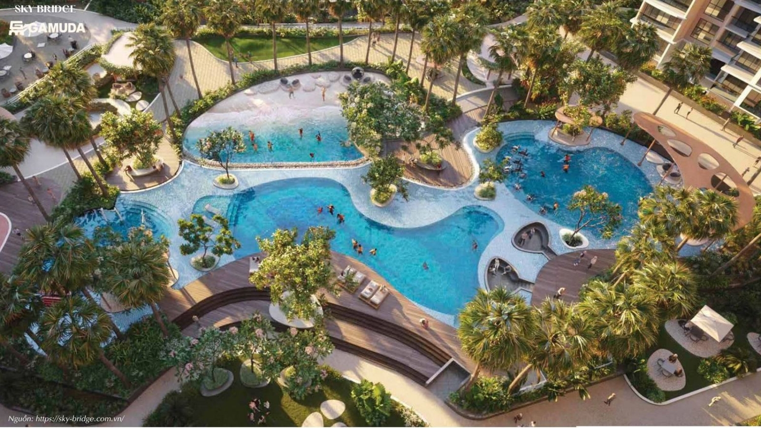 Tiện ích hồ bơi dự án căn hộ chung cư SkyBridge