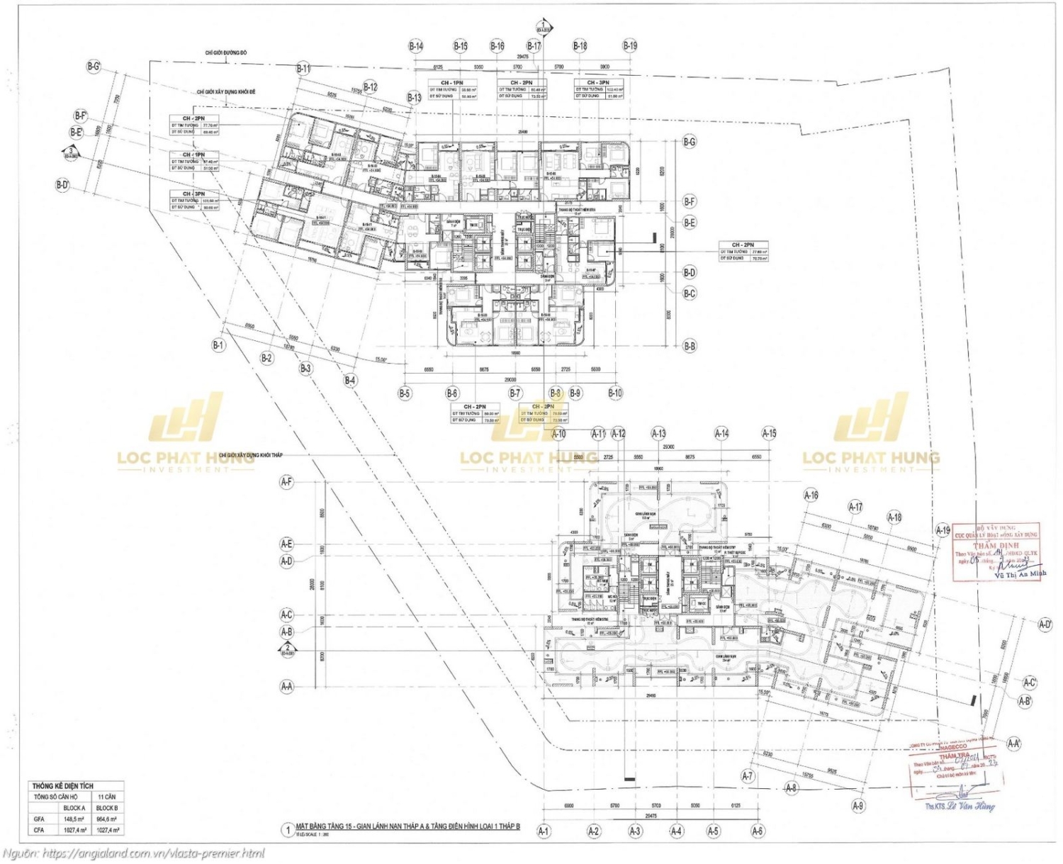 Mặt bằng gian lánh nạn tầng 15 căn hộ chung cư Vlasta Premier Quận 7