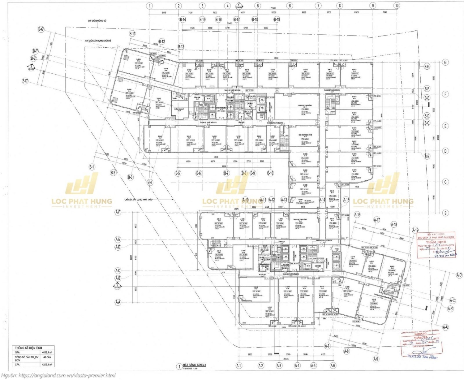 Mặt bằng tầng 3 căn hộ chung cư Vlasta Premier Quận 7