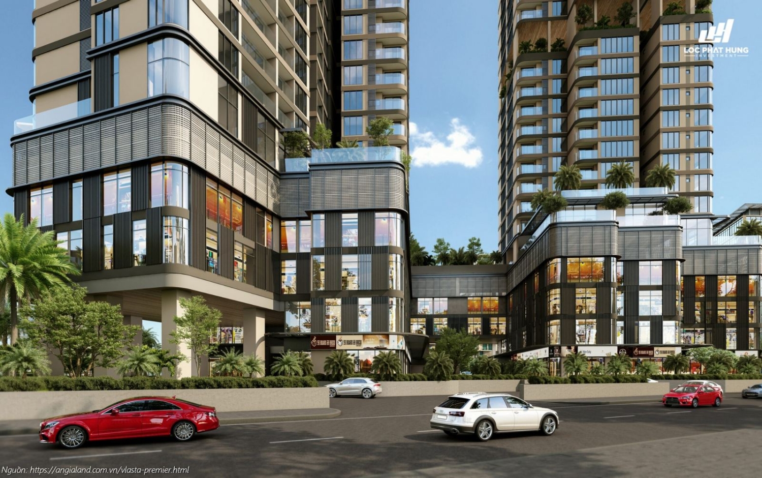 Phối cảnh Shophouse khối đế dự án căn hộ chung cư Vlasta Premier Quận 7